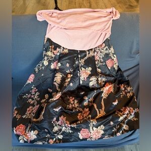 SHEIN Plus Cross Wrap Off Shoulder Boxy Pleated Floral combo